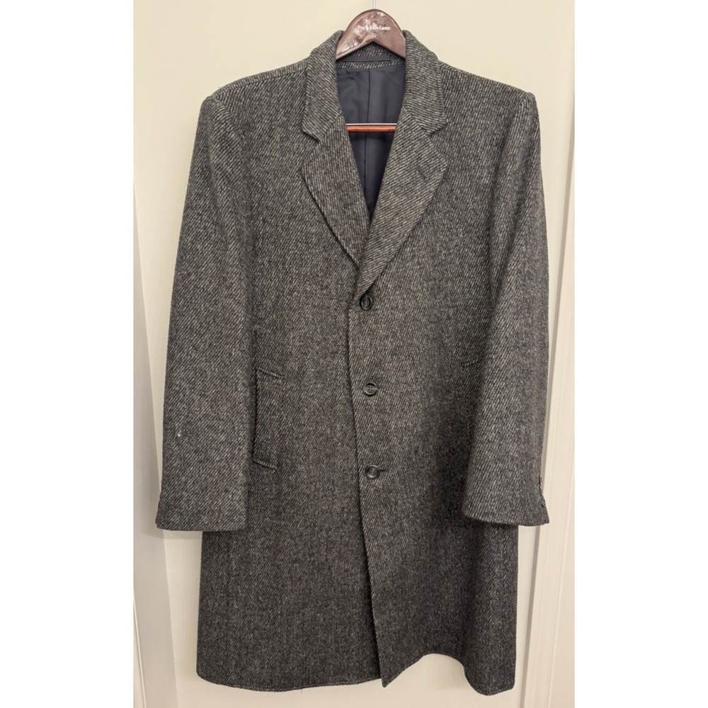 Wülfing Tuche All Wool‎ Trench Coat Doublure Diolen Polyester Lining Grey VTG